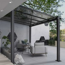 렉산 파고라 만들기 마당 주차장 지붕 제작 루프탑, 단면 3x3m (알루미늄합금 10cm기둥)