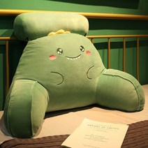 puildaug 침대 옆 부드러운 가방 큰 등받이 소파 쿠션 기숙사 침대 독서 침대 베개 허리 베개 다다미 베개, 녹색공룡 한 사이즈