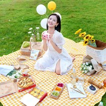 캠핑 방수 피크닉매트 야외용돗자리, 소형 옐로우(100cm X 150cm)