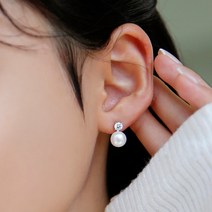 [GRA인증서 / 엑설런트컷 / D Color] 모이사나이트 3부 스왈진주 귀걸이