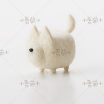 강아지 양모펠트 니들 퀼트 키링 동물 초보 도안 만들기 바느질, 사모예드