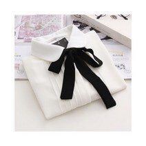 리본 타이 블라우스 스카프 오버핏 셔츠 인형 카라 여성