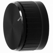 블랙 로터리 엔코더 노브 볼륨 조절 포텐셔미터 6mm 샤프트 29x17mm 알루미늄 2 개 팩