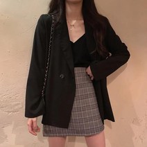 무지 2컬러 베이직 블레이저 여성 자켓