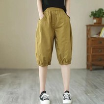SJW 여름 여성 5부 배기바지 무지 허리밴딩 벌룬 팬츠 세상편한 빅사이즈 6가지 컬러