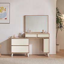 동서가구 이즈 플루토 확장형 수납거울 화장대 IJL024, 오크아이보리 IJL024