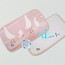 3D에어매쉬 기능성 모달 유아 키즈 쿨베개, 오리가족핑크