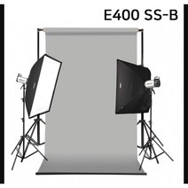 [다복점빵] 포멕스 사진조명 스튜디오 촬영 세트 (E400 SS-B) 이동형 배경시스템 (배경지135cm 그레이) 쇼핑몰 의류 패션 피팅 추천