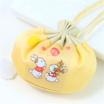 추석 용돈을 부르는 자수 복주머니 용돈주머니 추석복주머니 한복가방 [상자포장], 토끼자수복주머니 노랑색