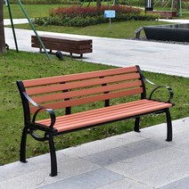 공원벤치의자 야외 흡연실 옥상 나무 긴 등받이 벤치, 밝은갈색 - 1.5m