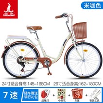 클래식 자전거 출퇴근용 클래식자전거 통근 감성 일본스타일 싼자전거 여성, 단속, 24인치, 옵션4