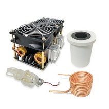 2500w zvs 유도 히터 고주파 유도 가열 pcb 보드 용융 금속 + 코일 + 도가니 + 펌프, 검은 색