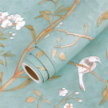 diy방음부스 목가적 인 스타일 플로랄 패턴 자기 접착제 월페이퍼 거실 배경 벽 스티커 가구 장식 DIY 홈, 01 1218_03 53 x 300cm