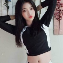 가바바 여성 레쉬가드 기본적 느낌으로 갑시다 레쉬가드 G37312, 블랙