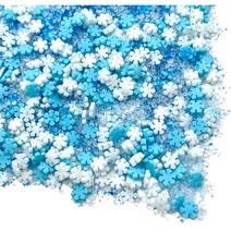 Manvscakes 눈송이 크리스탈 슈가 스프링클 케이크 장식 토핑 227g, 1개