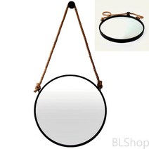 빈티지 스트랩 벽거울 60CM 블랙 호텔 욕실 거울 클래식 거울