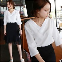 오노마 오노마 ONM 여성 3색 봄여름 브이넥 칠부 블라우스 (7908155)