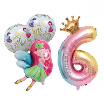 파파 파티 생일파티 숫자 풍선 세트, 1세트, 요정 6