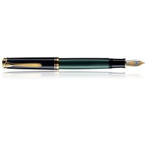 펠리칸 98547 피스톤 충전기 소버린 M 400 Bicolor 골드 니브 14-K / 585 B 1피스 블랙/녹색