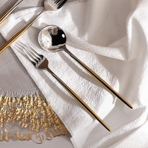 [벨라이프] 루시아 골드 커트러리 (디저트스푼/디저트포크), 구성:02.디저트포크