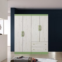 솜씨방가구 심플 1600옷장세트 긴문장1+투서랍장1, 워시그린, 01-1_옷장 + 투서랍장