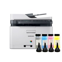 삼성 SL-C563FW 컬러 레이저 팩스 무한 복합기 (초기 정품 토너 포함 + 4색 토너 리필 파우더 키트)