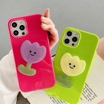 아크릴그립톡 튤립 꽃모양 귀여운 스마트톡 에폭시 이지그립 톡홀더 그립팝 스마트폰 거치대 악세사리, 보라