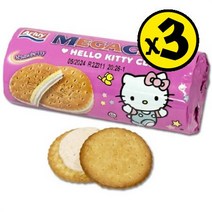 알루이 메가촉 헬로키티 클럽 스트로베리 샌드 비스킷 180g (3개세트) 사무실 학교 학원 탕비실 단체 간식, one option, one option