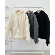 소프트 헤비 덤블 후드 양털 뽀글이 점퍼