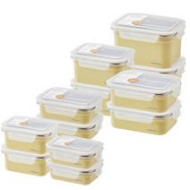 컬러스텐용기 옐로우 12개(400ML+500ML+600ML+1L+1.2L+2LX2), 12개 구성(2022081607)