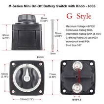 차량 호환 부품 교체용 자동차 RV 해양 보트 12V-48V 100A-300A 단일 회로 배터리 선택기 절연체 분리 로터, [02] Black