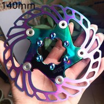 새로운 도로 산악 자전거 브레이크 로터 강력한 방열 플로팅 로터 140160180203mm MTB 디스크 브레이크 패드 레인보우 색상, 140mm