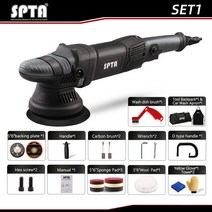 무선광택기 SPTA 5 인치 780W 자동차 자동 듀얼 액션 폴리 셔 궤도 15mm 연마 기계 Pulidora 파라 Automovil 스폰지 패드 액세서리, Set 1, 110 볼트 130 볼트, 영국