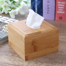 대나무 정사각 휴지케이스