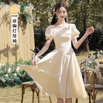 들러리 하객 브라이덜샤워 드레스 신부 샴페인 컬러 라이트 럭셔리 프리미엄 -131117