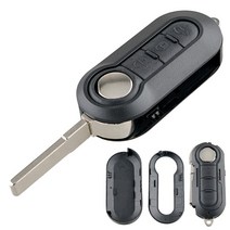 자동차 부품 부품 3 버튼 car key remote control 접이식 하우징 교체 키 액세서리 fiat 500에 적합 doblo ducato panda punto, 없음
