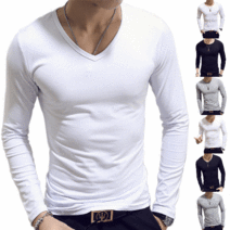끌리시아 남자긴팔티 이너긴팔 1 1 라운드 브이넥 2종 무지 티셔츠 쫄티 셔츠 MITL01