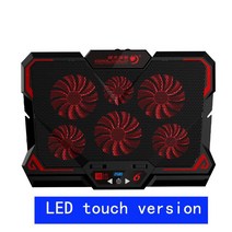 새로운! 게임용 노트북 쿨러 6 팬 led 스크린 2 개의 usb 포트 음소거 노트북 냉각 패드 노트북 스탠드 12-, 02 LED touch