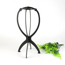 [뽀띠나] 가발 걸이 거치대 받침 지지대 접이식 통가발 연습용 인조모 정리 보관 관리 수납 스탠드 미용실 전시 진열 건조 홀더 휴대용 다용도 가발거치대 모자거치 모자걸이 가발스탠드, 검정색 가발 걸이 거치대