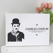 캔버스천데코사각액자33.4×24.2_찰리채플린명언(가로)_홈갤러리액자