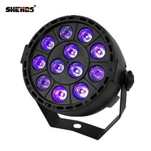 파이오니아 DJ케이스 최고의 새로운 평면 led 파 7x12w7x18w rgbw 쿼드 스테이지 워시 라이트 dmx512 컨트롤러 dj 장비 디스코 나이트 클럽 호환, 12x3w 바이올렛 블랙, 영국 플러그, 12x3w 바이올렛 블랙