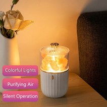 히말라야 암염 램프 옥받침 소금 무드 등 밤 빛 창조적 인 아로마 테라피 분위기 정유 화려한 밤 빛 침실 머리맡 조용한 수면, 초록, 충전식