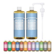 닥터브로너스 캐스틸 솝 950ml 2개 + 전용펌프 1개, 베이비 950ml 2개