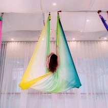 플라잉요가해먹 가정용 플라잉 요가 6color 기구 설치 공중요가 세트 스트레칭 해먹, 단일사이즈, 꽃봉오리 1미터