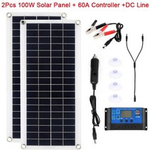 태양광패널 태양열설치 100W 태양 전지 패널 키트 30A60A 컨트롤러와 듀얼 12V USB 자동차 요트 RV 배터리 충전기에 대 한 폴 리, A, E