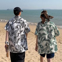 아티잔 오버핏 하와이안 셔츠 바캉스룩 비치 웨어 루즈핏 커플 셔츠