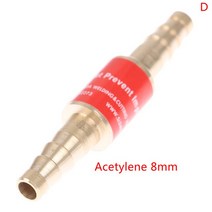 역화방지기 안정기 가스 아세틸렌 앰프의 파이프 플래시백 피뢰기 구리 가스 파이프 성미 산소 연료 체크 안전 밸브 장치, 8mm 레드, 04 8mm Red