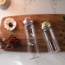 다회용커피컵 냉온수가능 국산 물통 투명 보틀 500ml, 로즈골드
