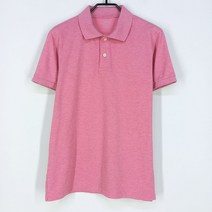 빈티지다온 유니클로 남 코튼 투버튼 카라반팔티 연핑크M