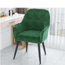 앤틱체어 예쁜 의자 패션 예식장 사각 작은 현관 진료실 레트로 북유럽 라운지 화장대 보조, 다크 그린